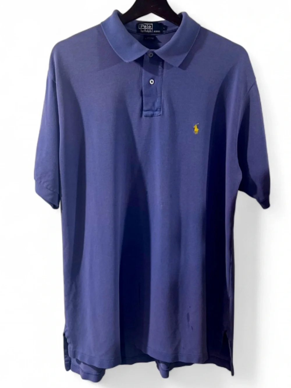 Y2K Men’s Polo Ralph Lauren Washed Purple Polo Shirt Size Large